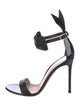Gianvito Rossi Patent Leather Bow Accents Sandals