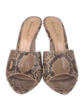 Gianvito Rossi Snakeskin Animal Print Mules