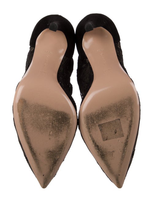 Gianvito Rossi Lace Mesh Accents Sock Boots