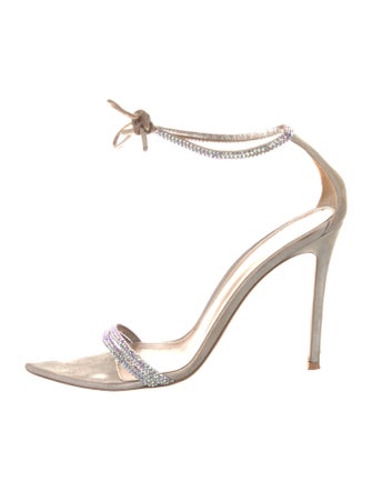 Gianvito Rossi Leather Crystal Embellishments Sandals