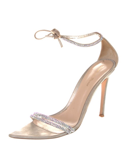 Gianvito Rossi Leather Crystal Embellishments Sandals