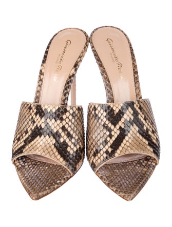 Gianvito Rossi Snakeskin Animal Print Slides