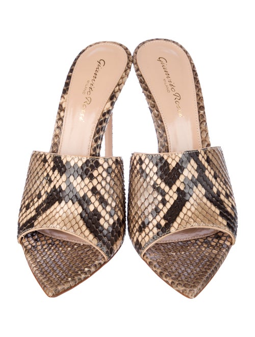 Gianvito Rossi Snakeskin Animal Print Slides