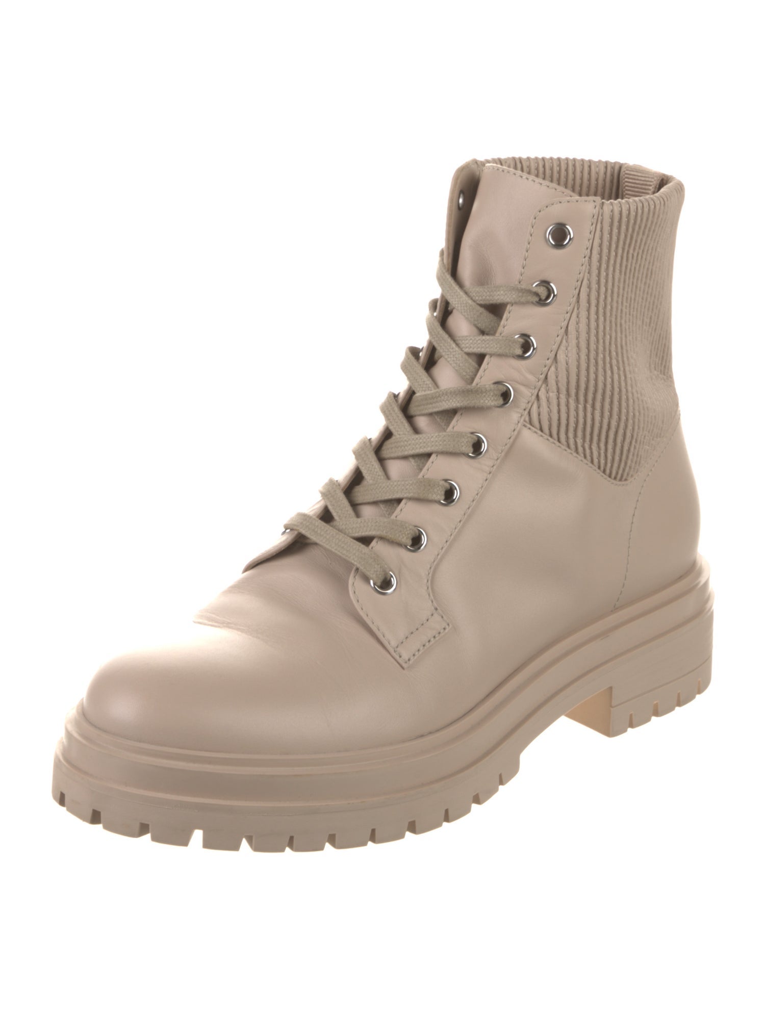 Gianvito Rossi Leather Combat Boots