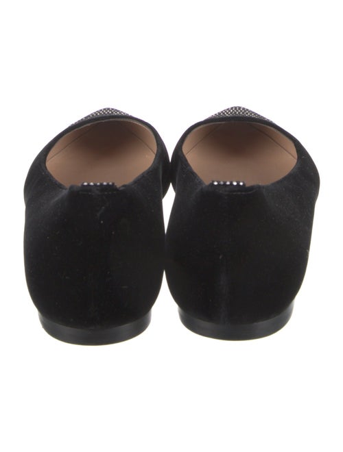 Gianvito Rossi Velvet Crystal Embellishments Ballet Flats