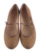 Gianvito Rossi Raffia Leather Trim Embellishment Mary Jane Flats