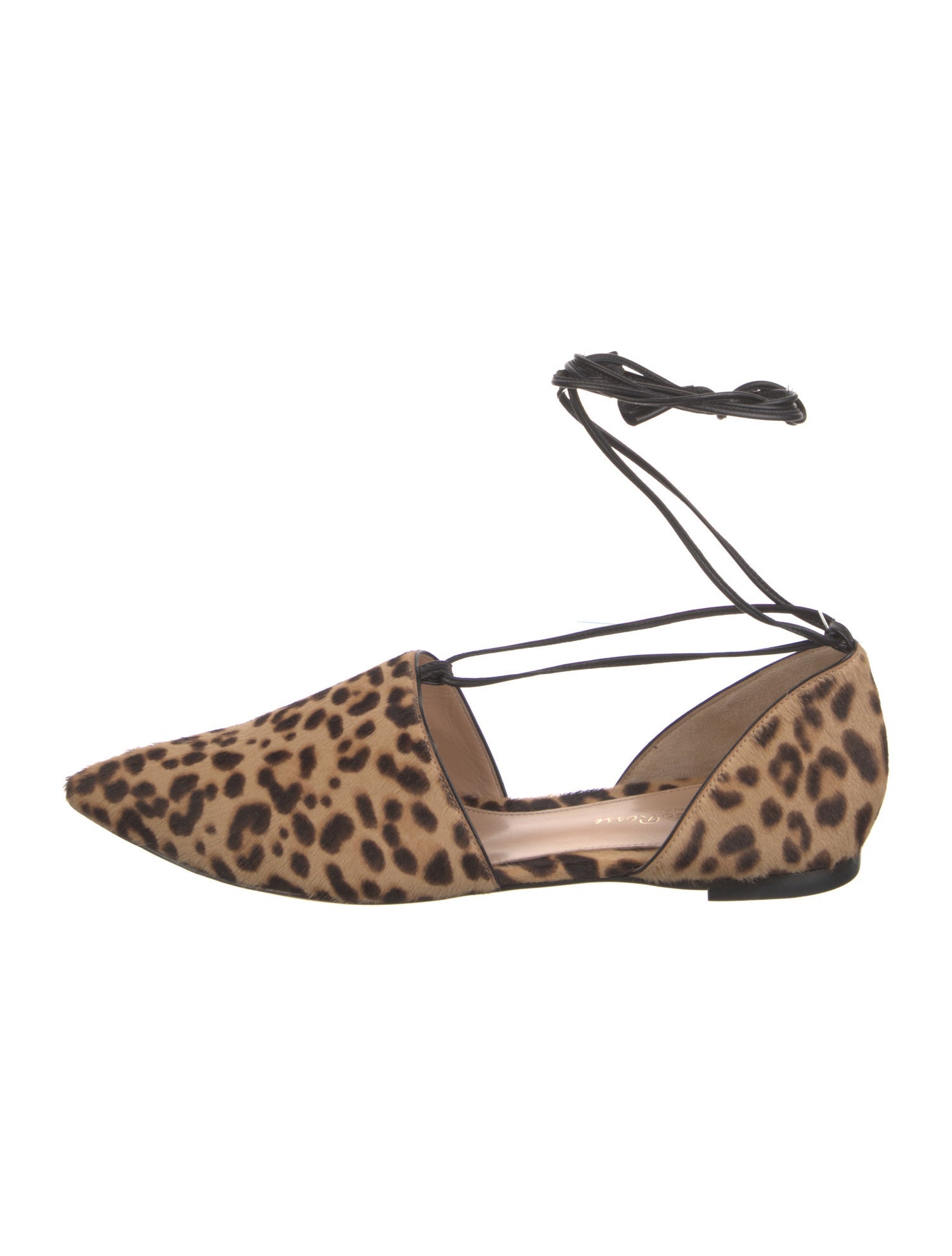 Gianvito Rossi Ponyhair Animal Print D'Orsay Flats