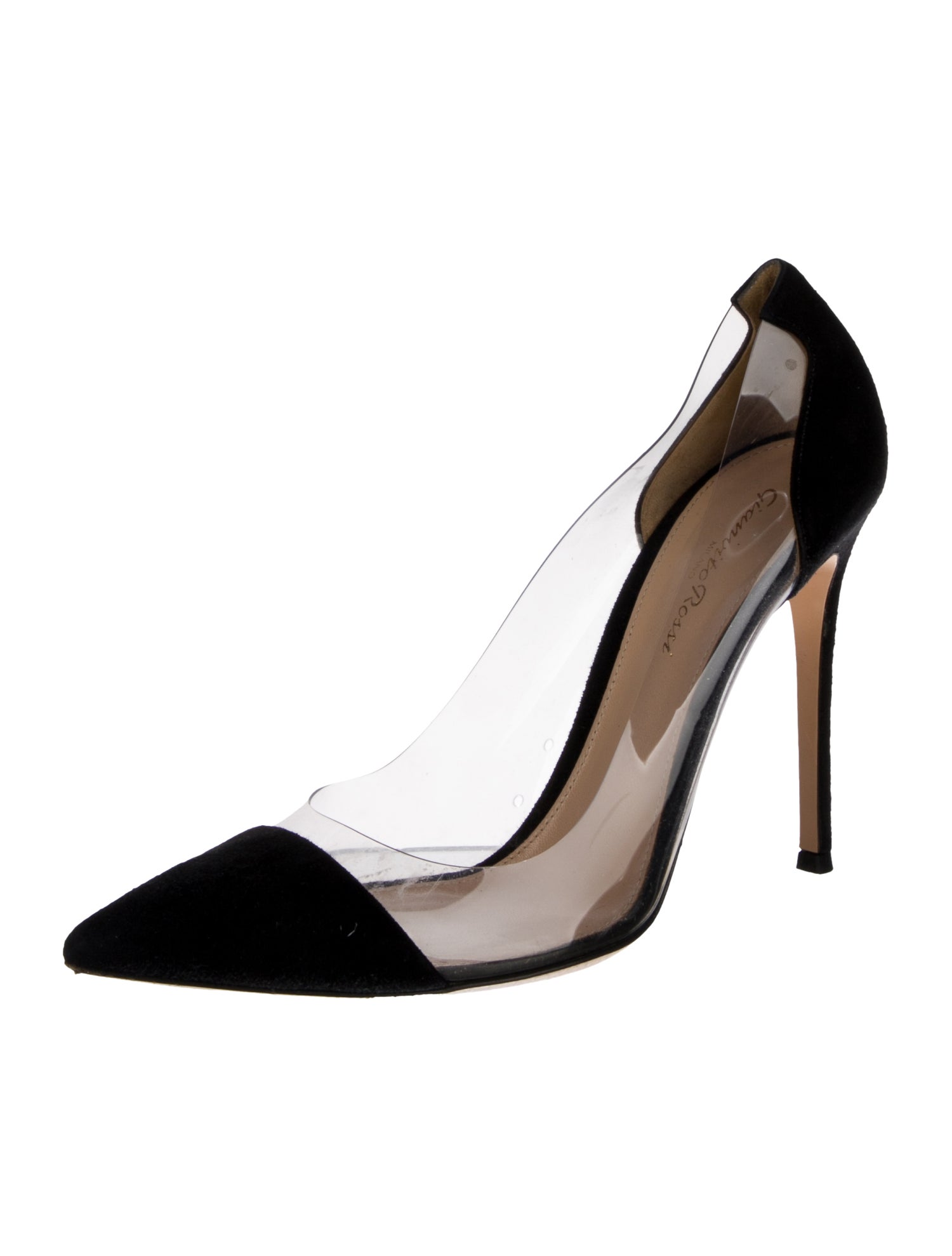 Gianvito Rossi Suede Leather Trim Embellishment Pumps