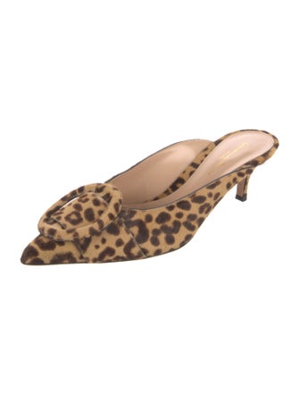 Gianvito Rossi Ponyhair Animal Print Mules