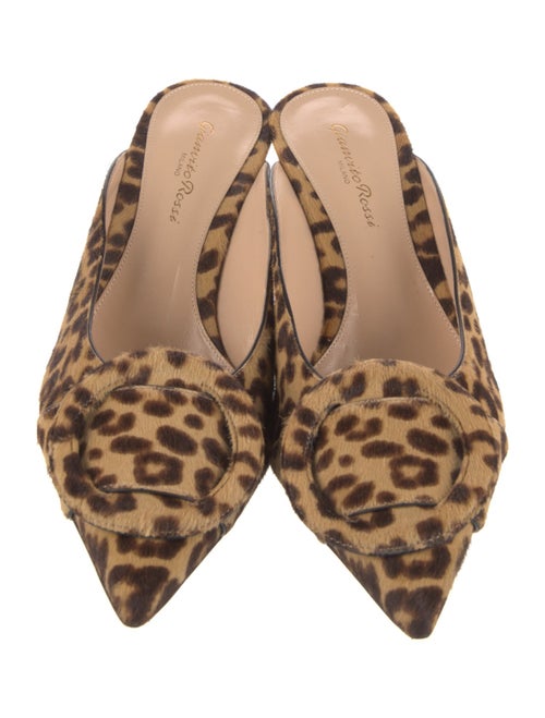 Gianvito Rossi Ponyhair Animal Print Mules
