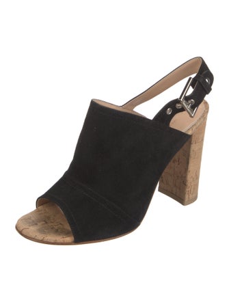 Gianvito Rossi Suede Colorblock Pattern Slingback Pumps