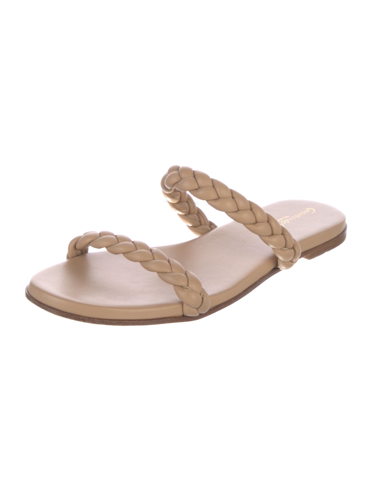 Gianvito Rossi Leather Braided Accents Slides