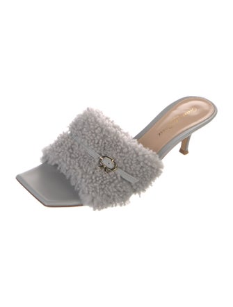 Gianvito Rossi Shearling Slides