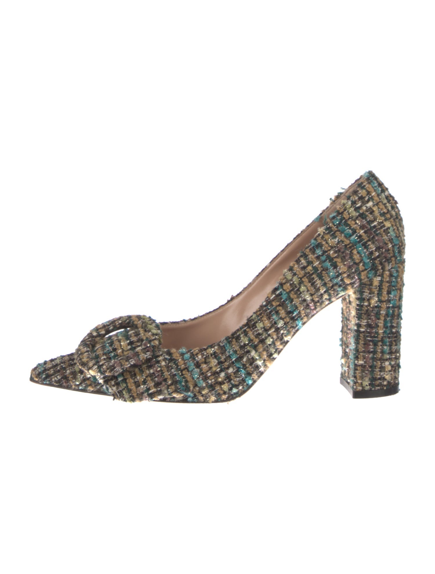 Gianvito Rossi Tweed Tweed Pattern Pumps