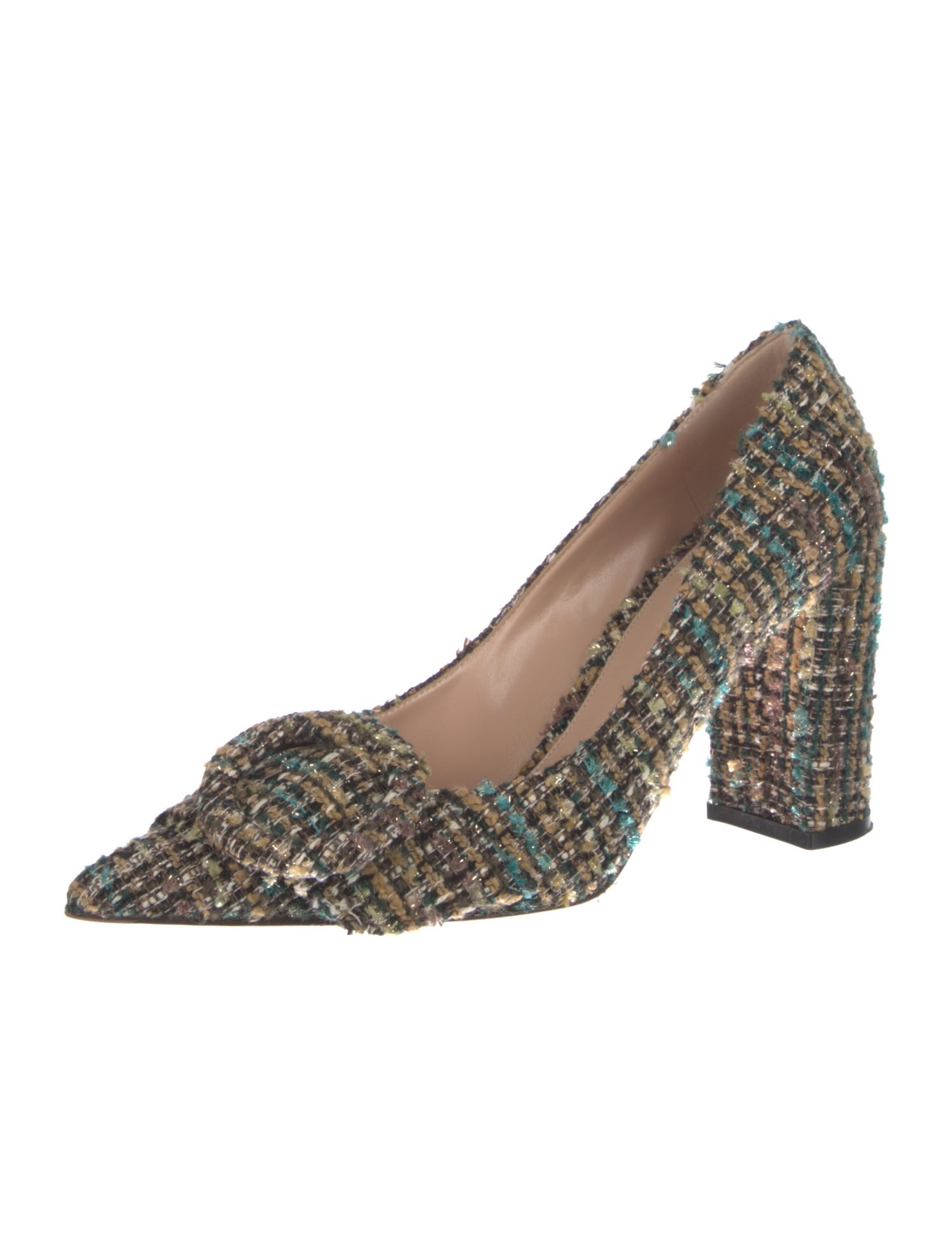Gianvito Rossi Tweed Tweed Pattern Pumps