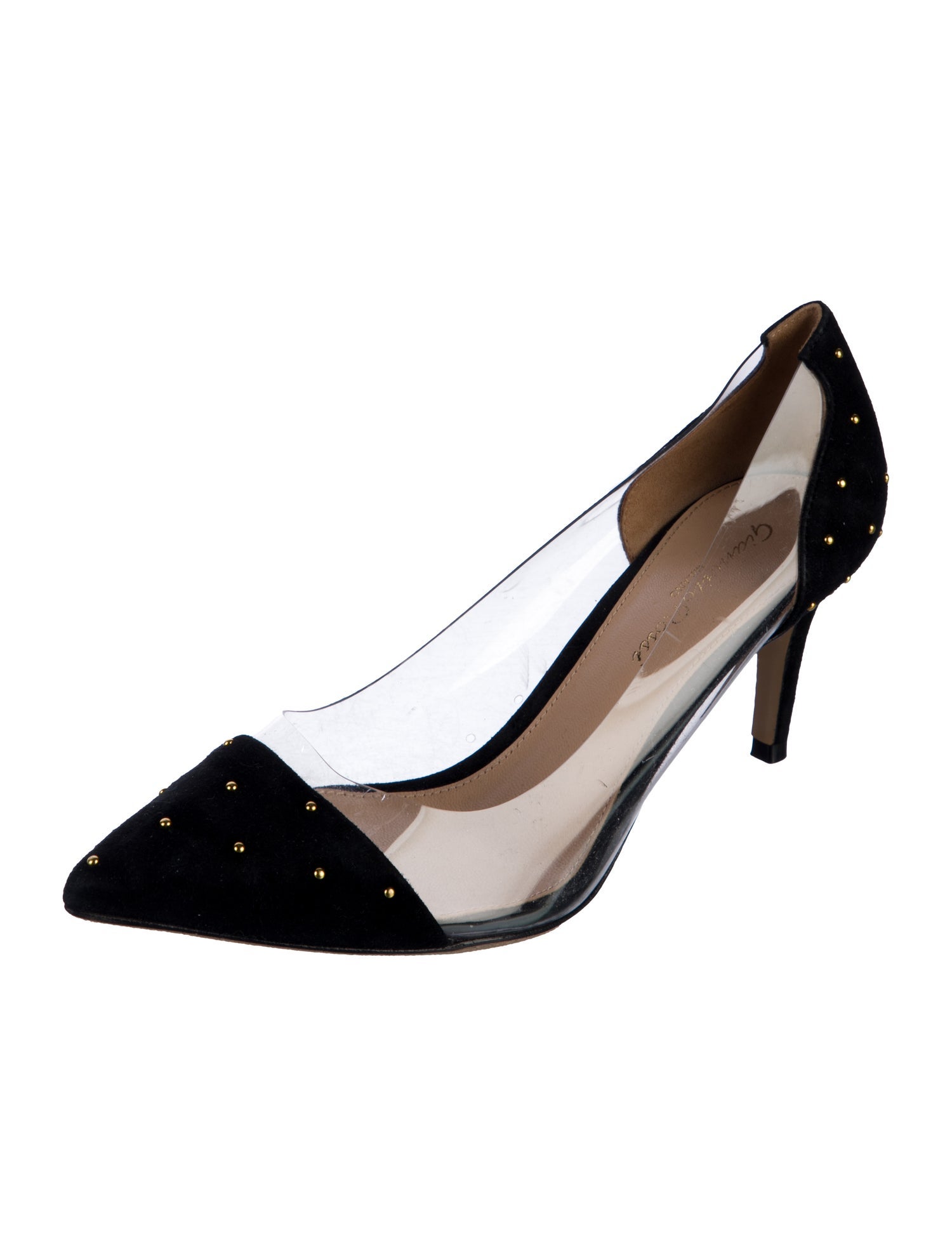 Gianvito Rossi Suede Studded Accents Pumps