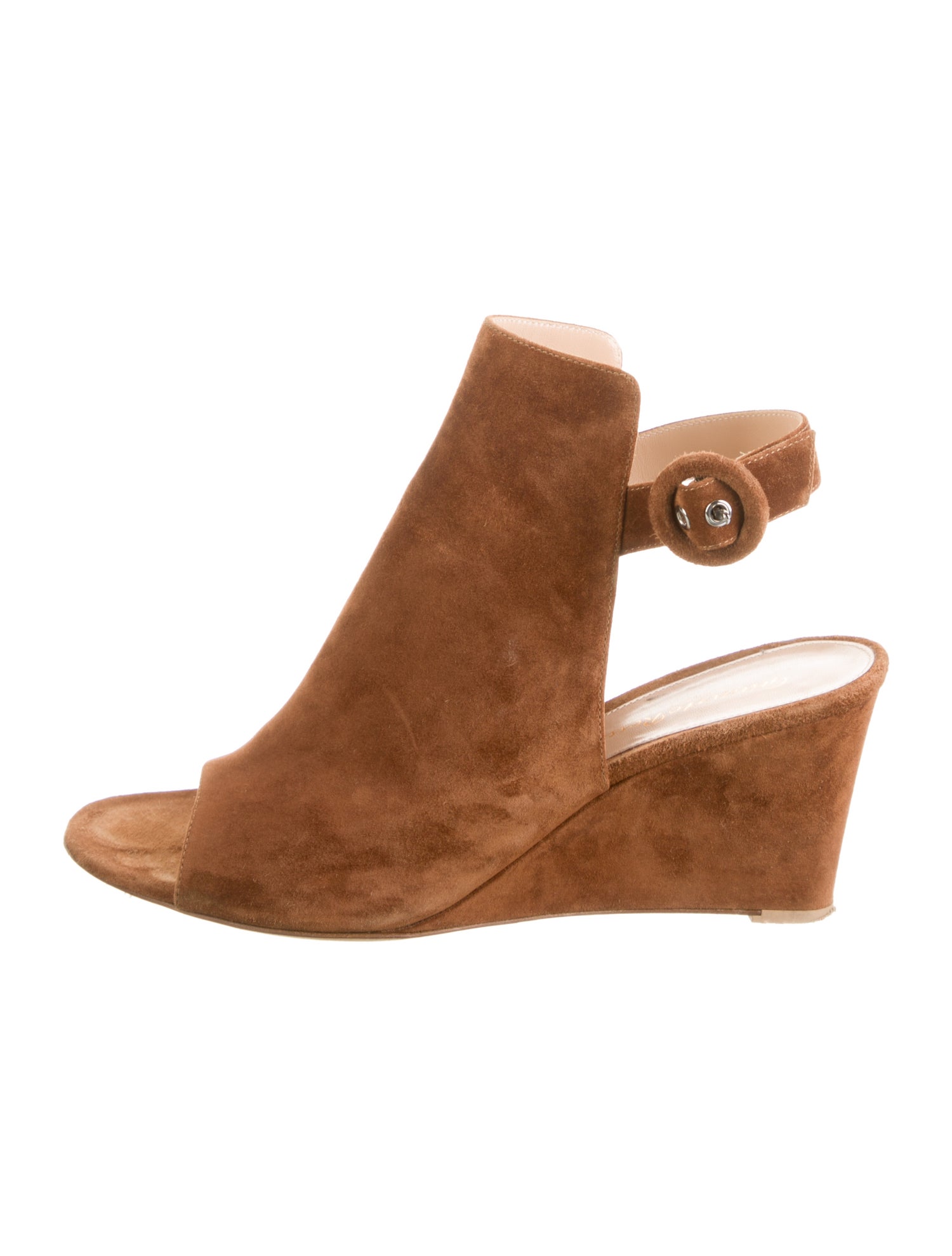 Gianvito Rossi Suede Leather Trim Embellishment Slingback Sandals