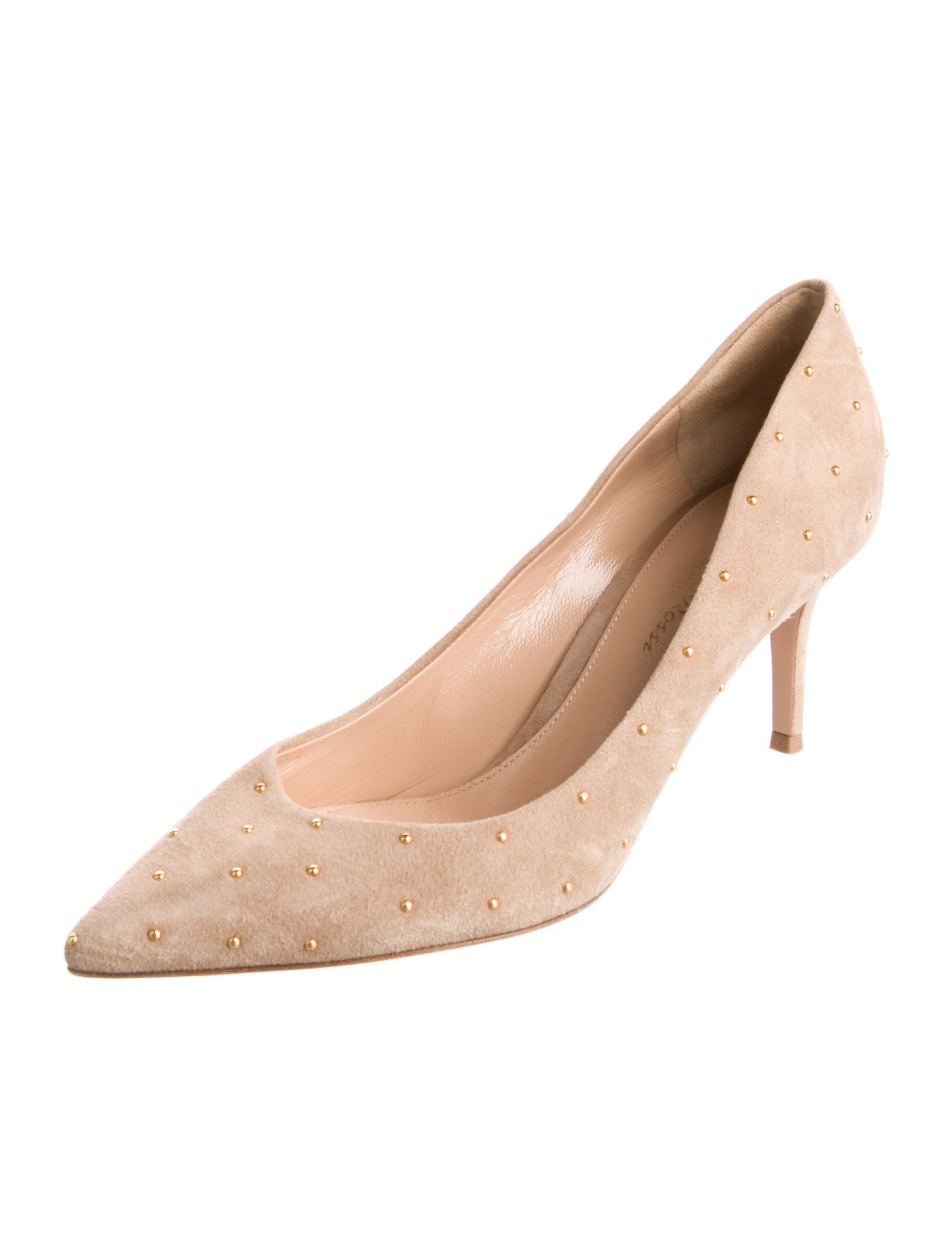 Gianvito Rossi Suede Studded Accents Pumps