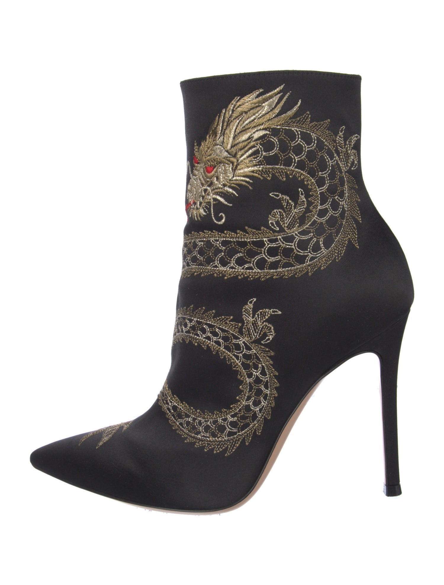 Gianvito Rossi Satin Graphic Print Sock Boots