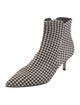 Gianvito Rossi Ponyhair Houndstooth Print Sock Boots