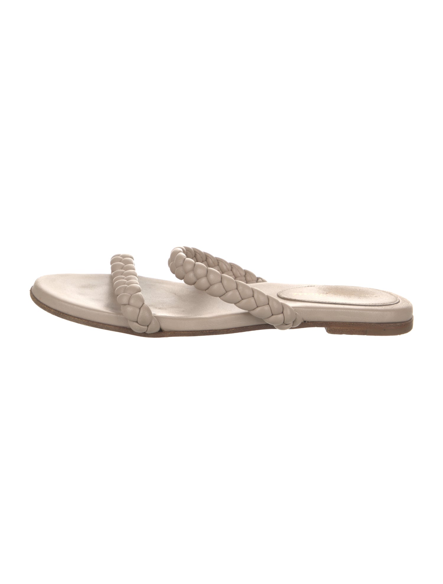Gianvito Rossi Leather Braided Accents Slides