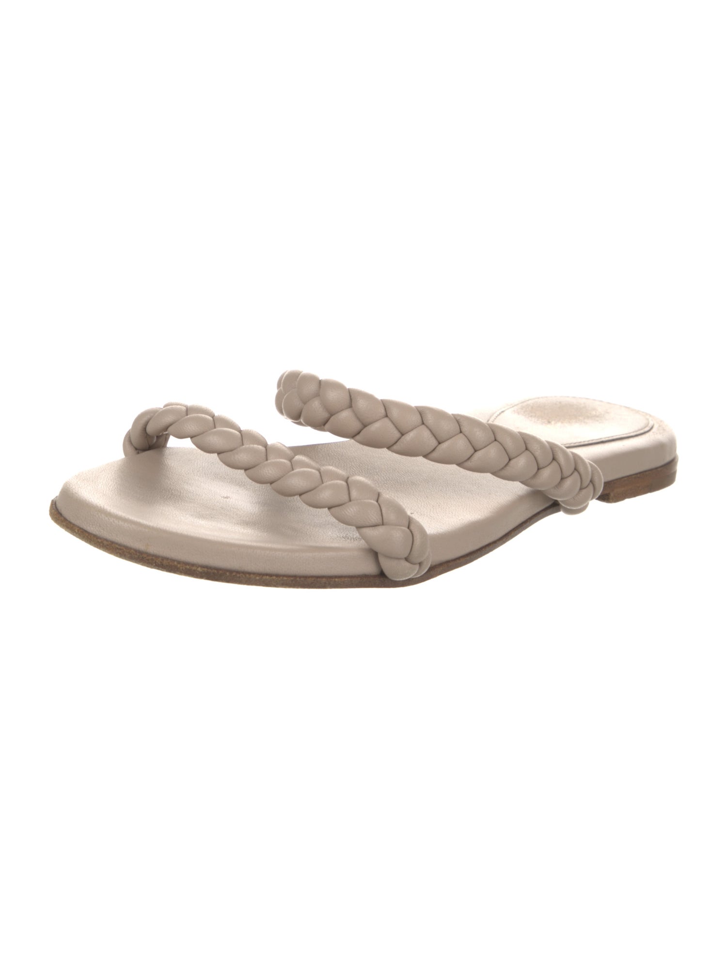 Gianvito Rossi Leather Braided Accents Slides