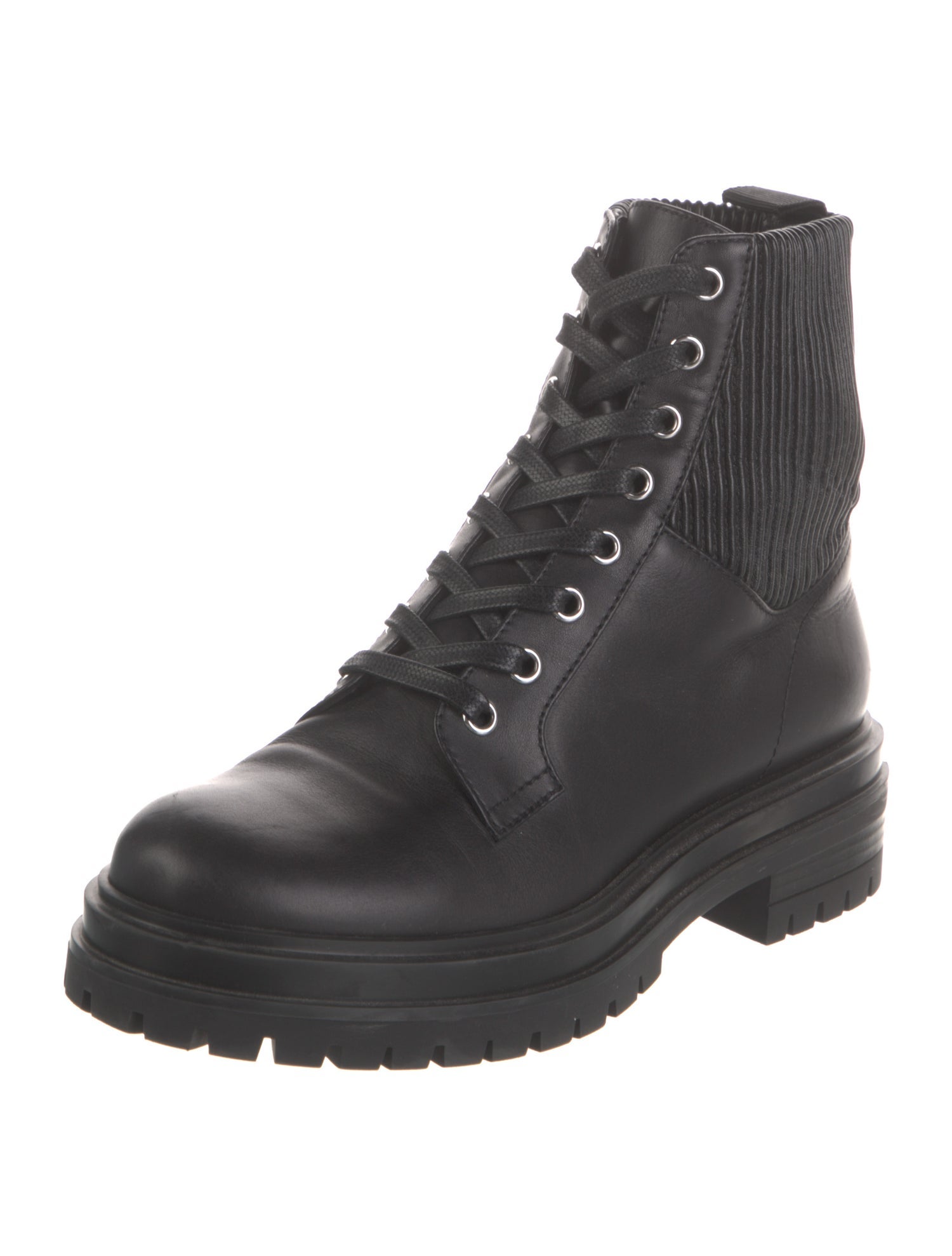 Gianvito Rossi Leather Combat Boots