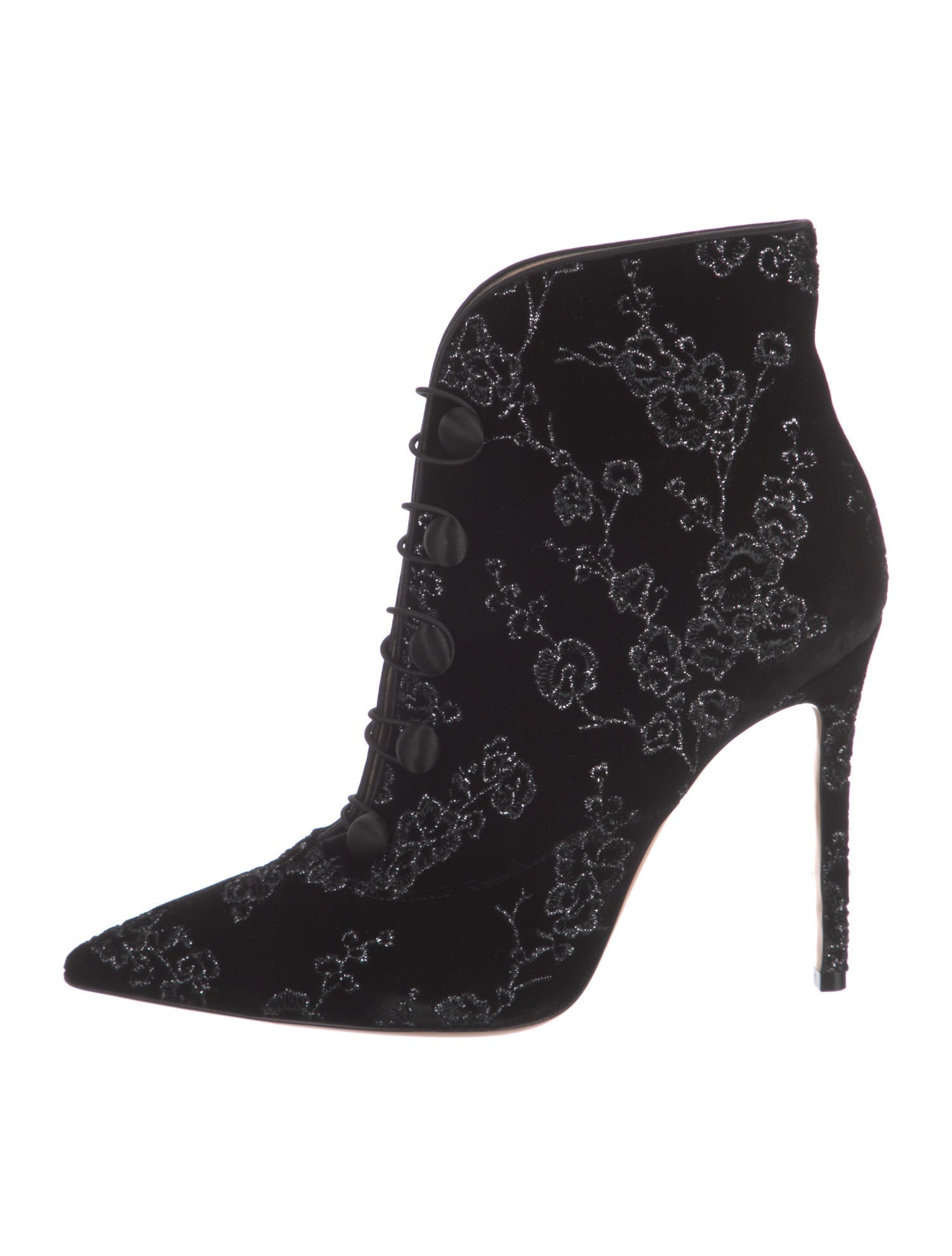 Gianvito Rossi Velvet Printed Lace-Up Boots