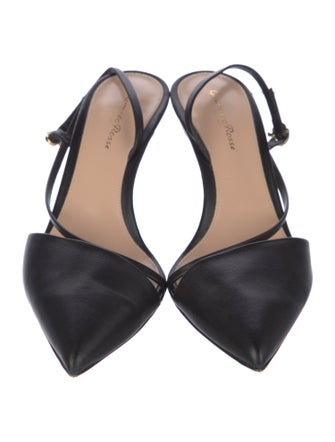 Gianvito Rossi Leather T-Strap Pumps