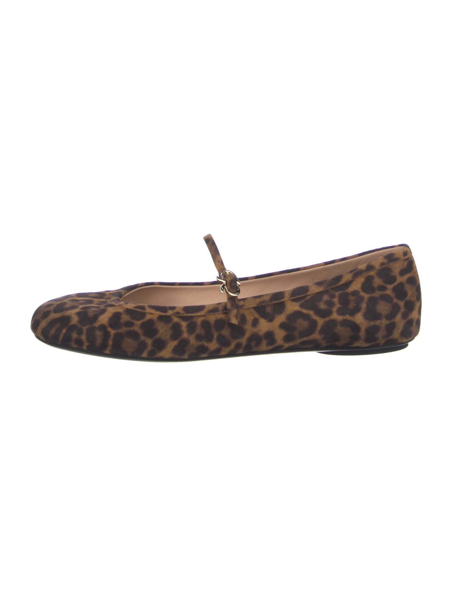 Gianvito Rossi Ponyhair Animal Print Mary Jane Flats