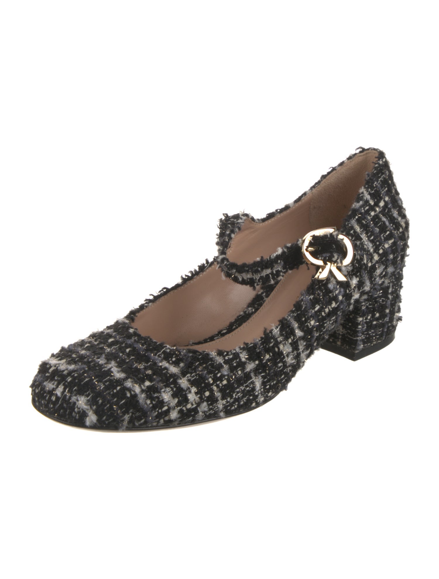 Gianvito Rossi Tweed Tweed Pattern Pumps