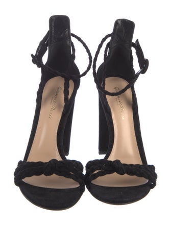 Gianvito Rossi Suede Braided Accents Sandals