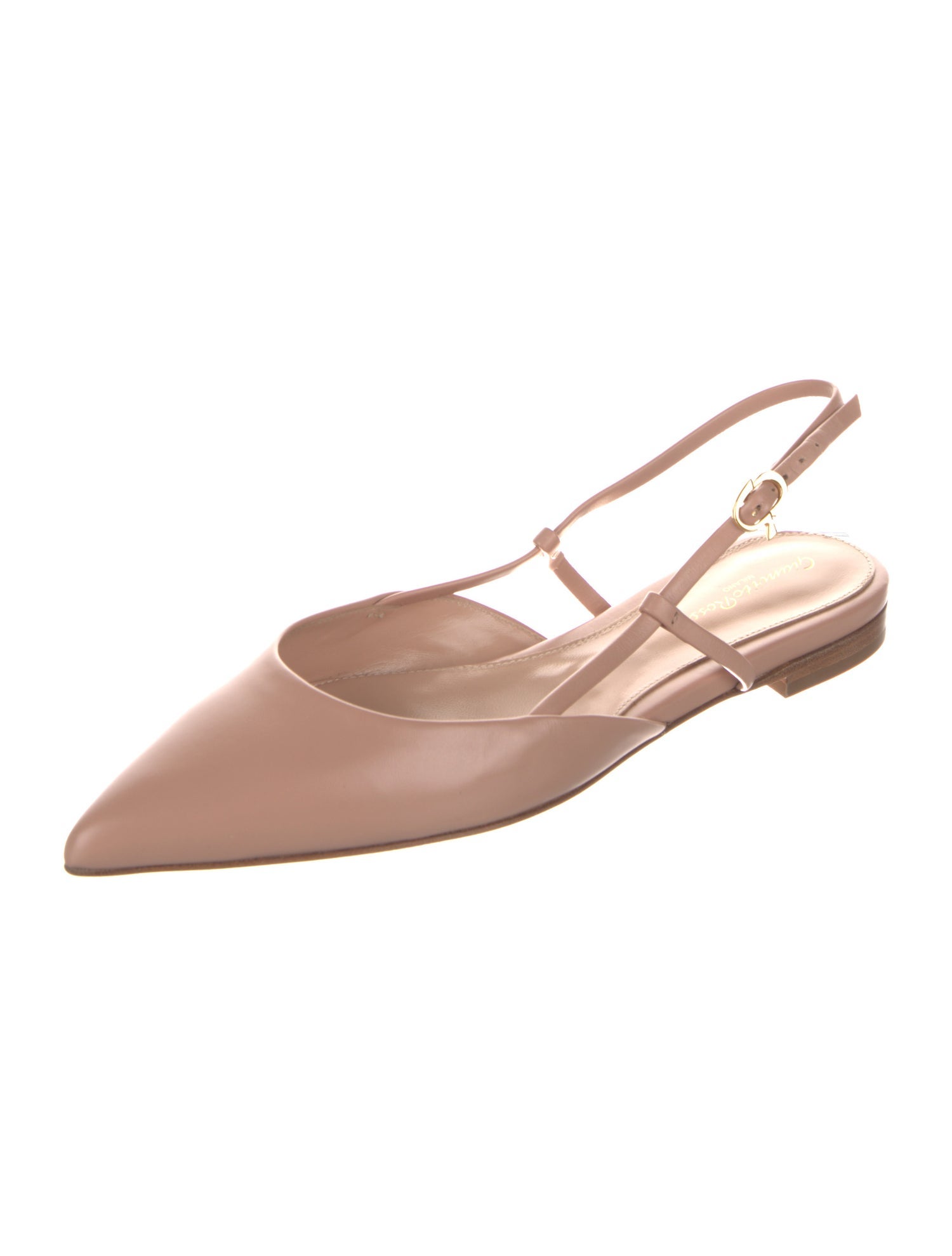 Gianvito Rossi Leather Slingback Flats