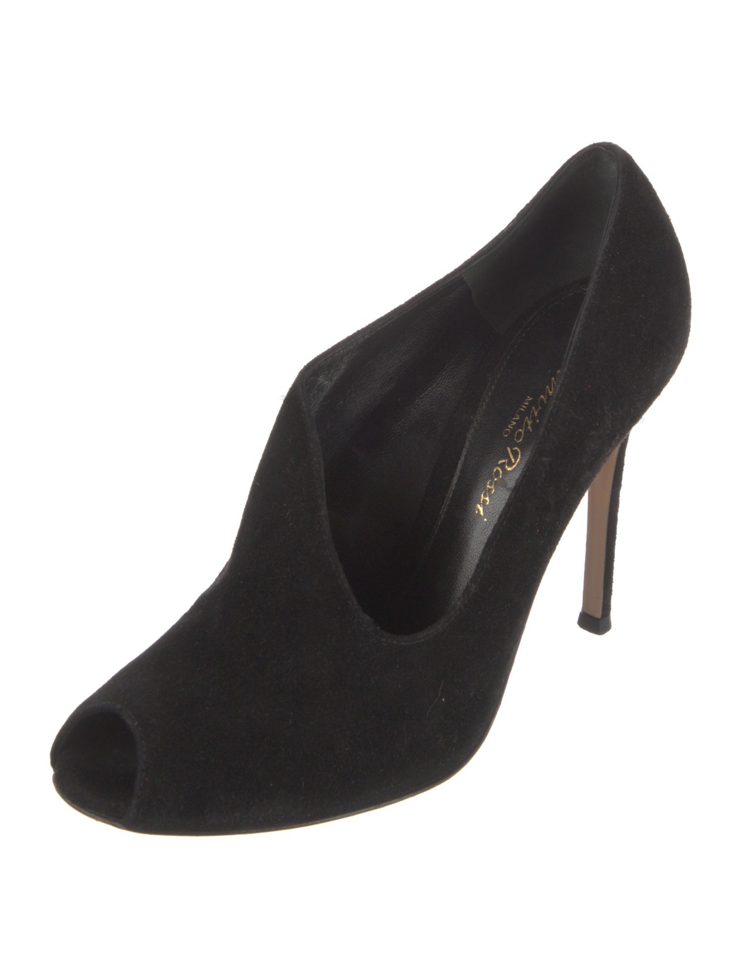 Gianvito Rossi Suede Cutout Accent Pumps