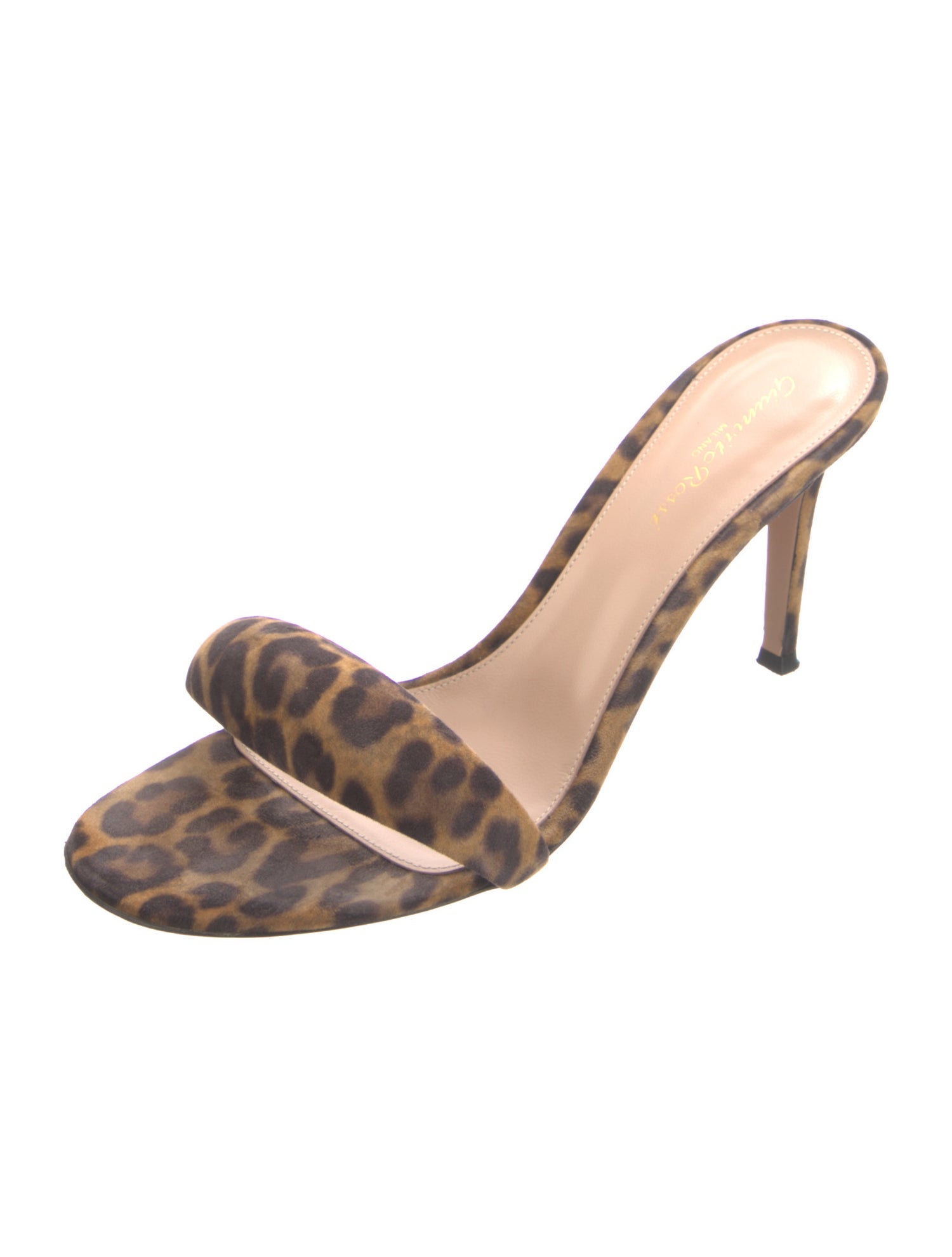 Gianvito Rossi Suede Animal Print Slides