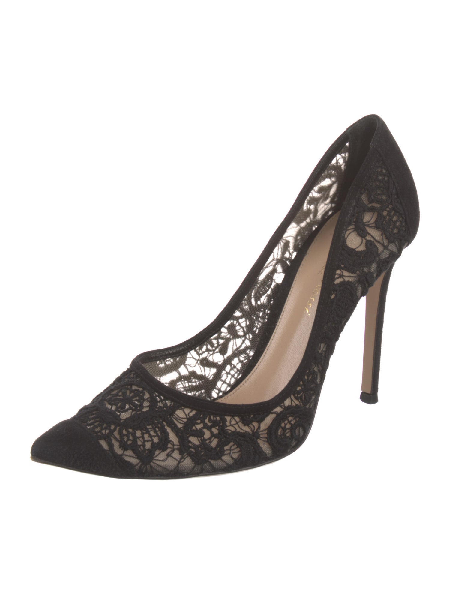 Gianvito Rossi Lace Lace Trim Embellishment Pumps