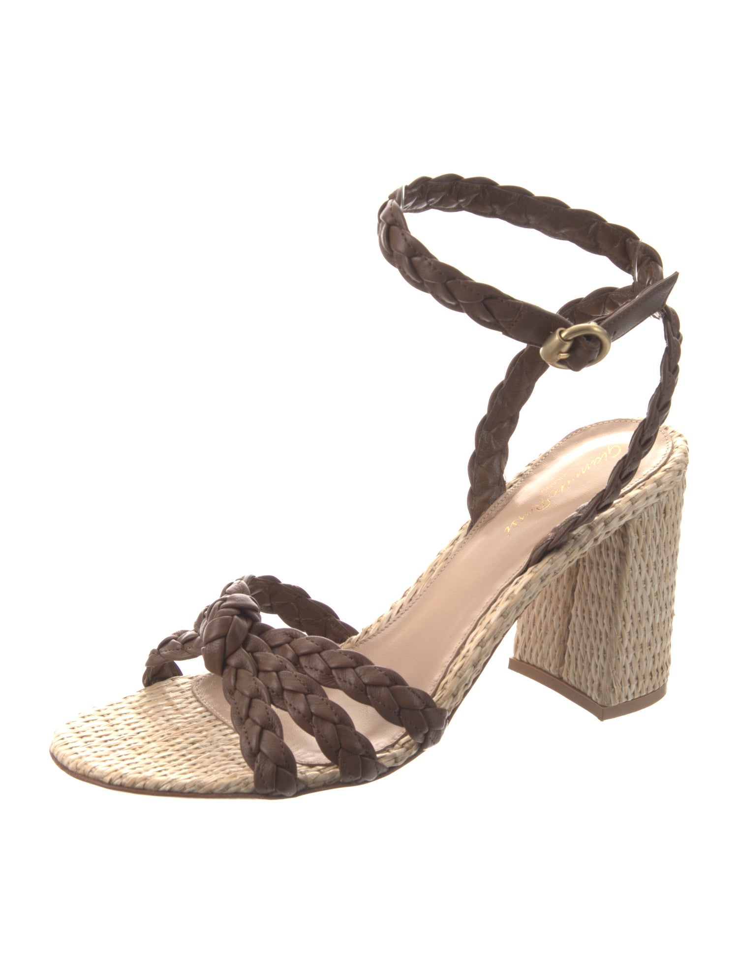 Gianvito Rossi Leather Braided Accents Espadrilles