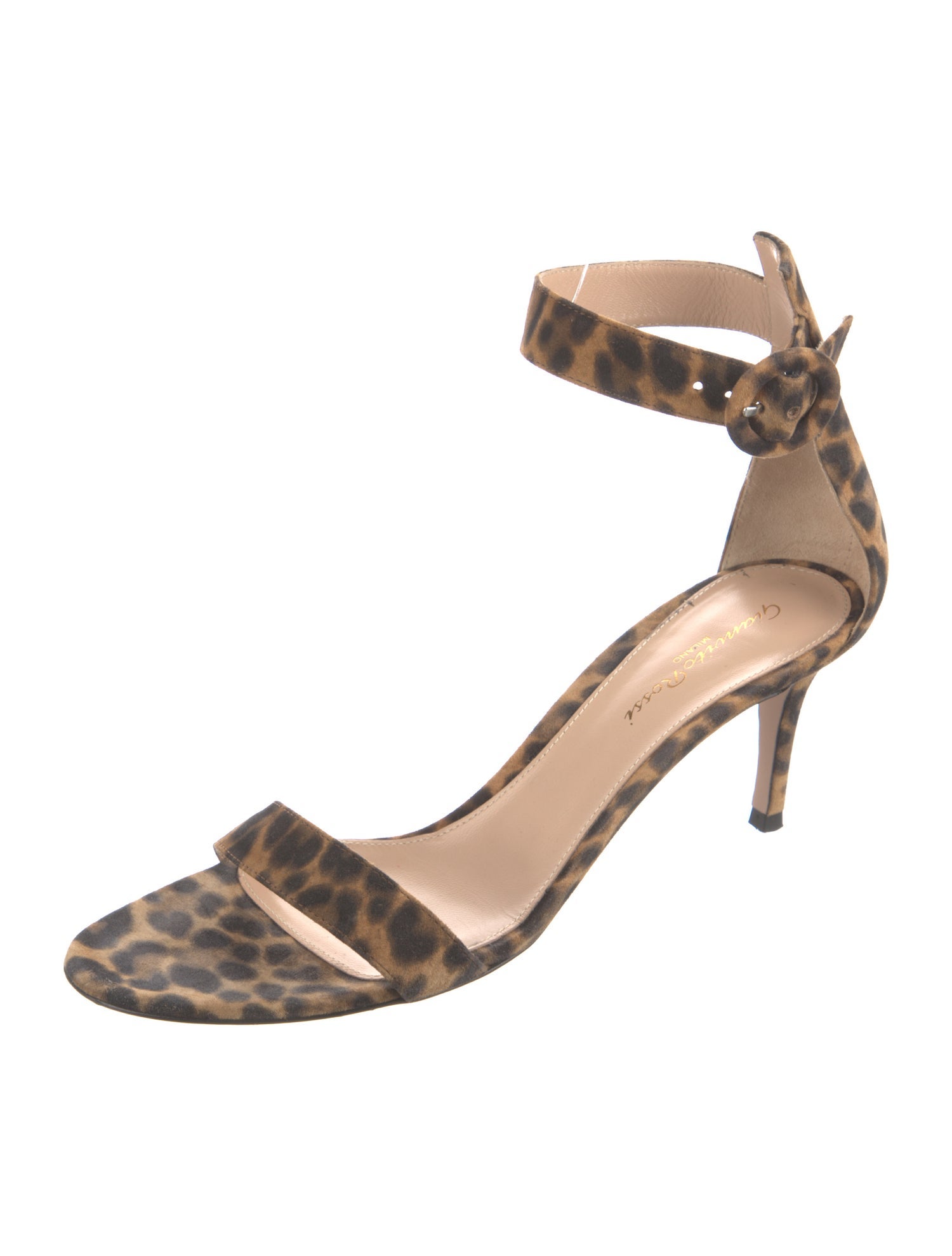 Gianvito Rossi Suede Animal Print Sandals