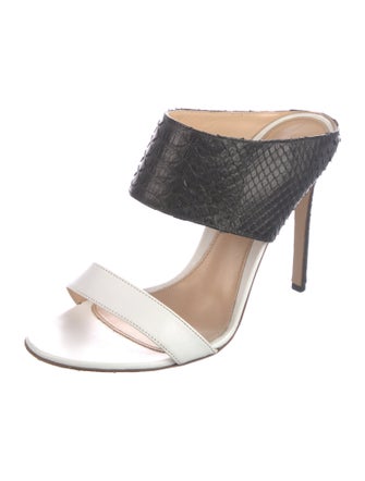 Gianvito Rossi Python Colorblock Pattern Slides
