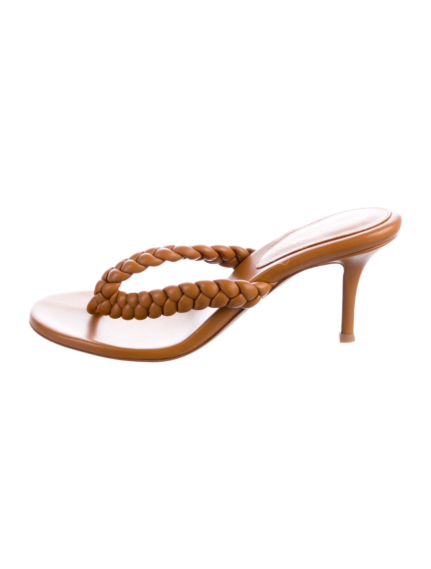 Gianvito Rossi Leather Braided Accents Slides