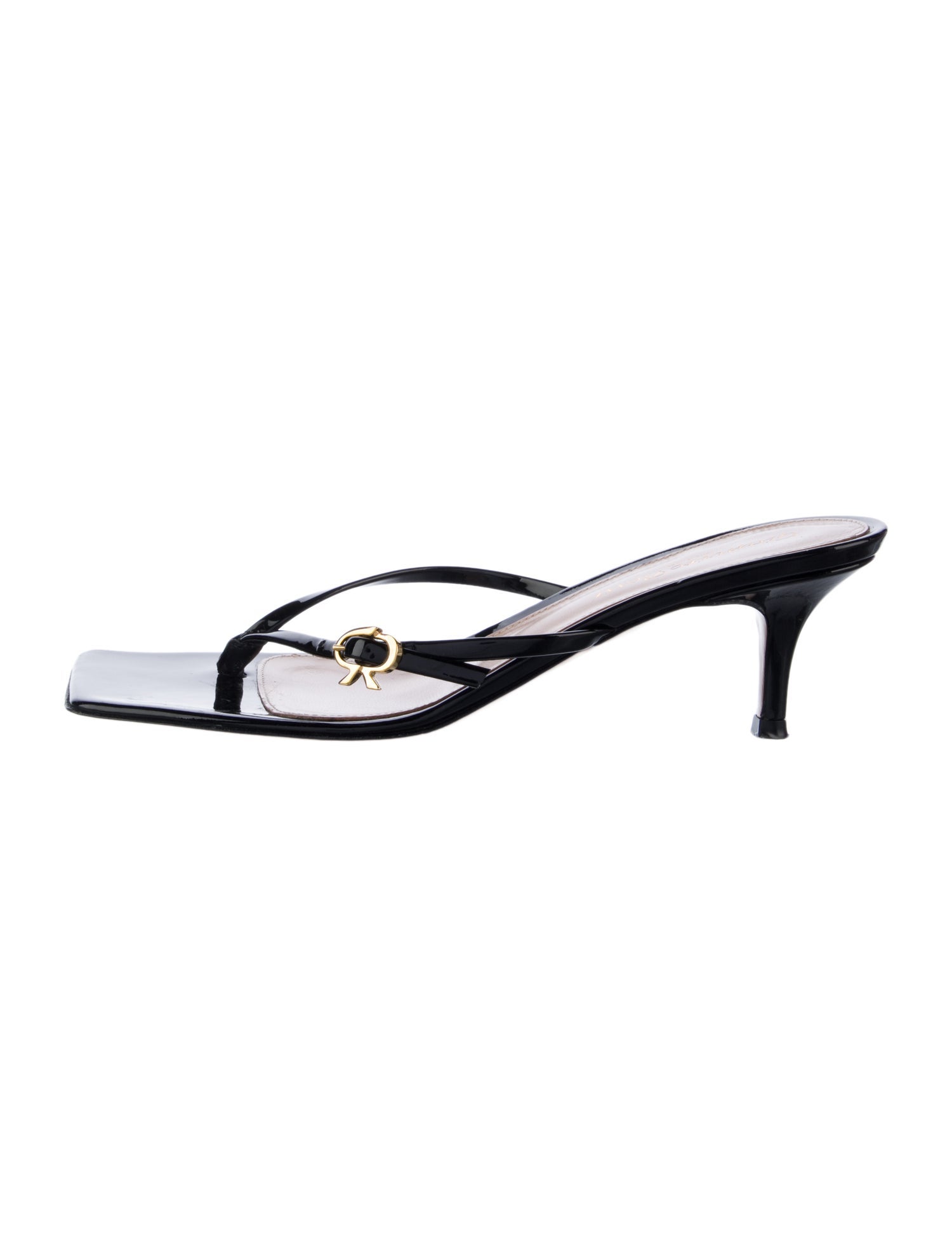 Gianvito Rossi Patent Leather Flip Flops