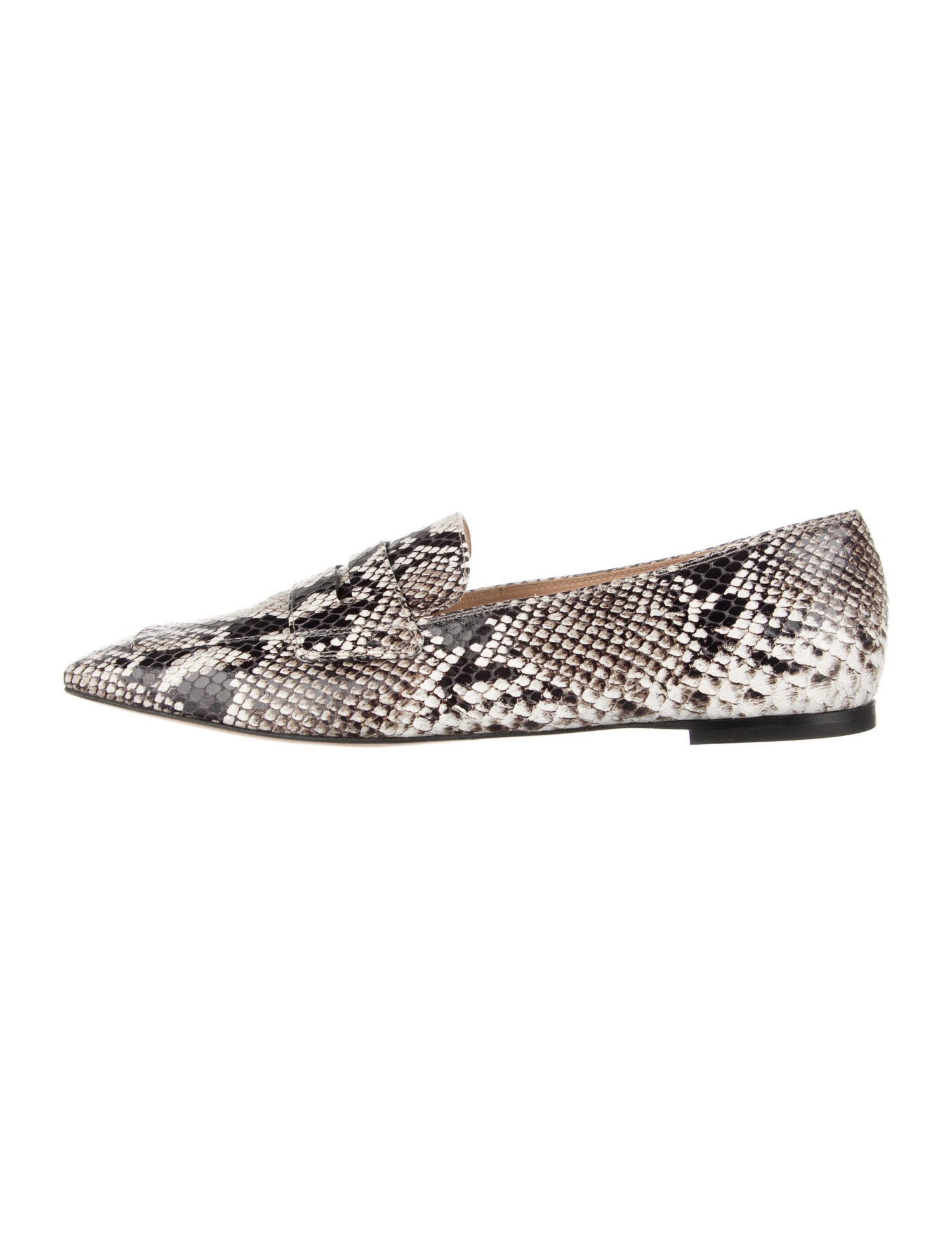 Gianvito Rossi Embossed Leather Animal Print Loafers