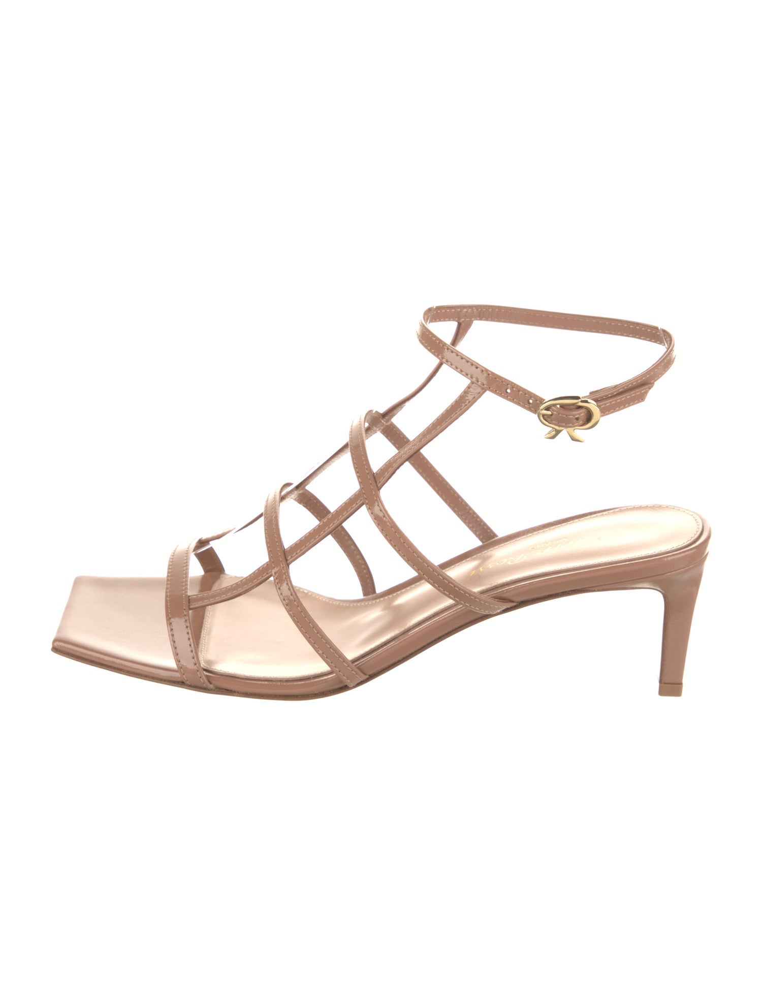 Gianvito Rossi Patent Leather T-Strap Sandals