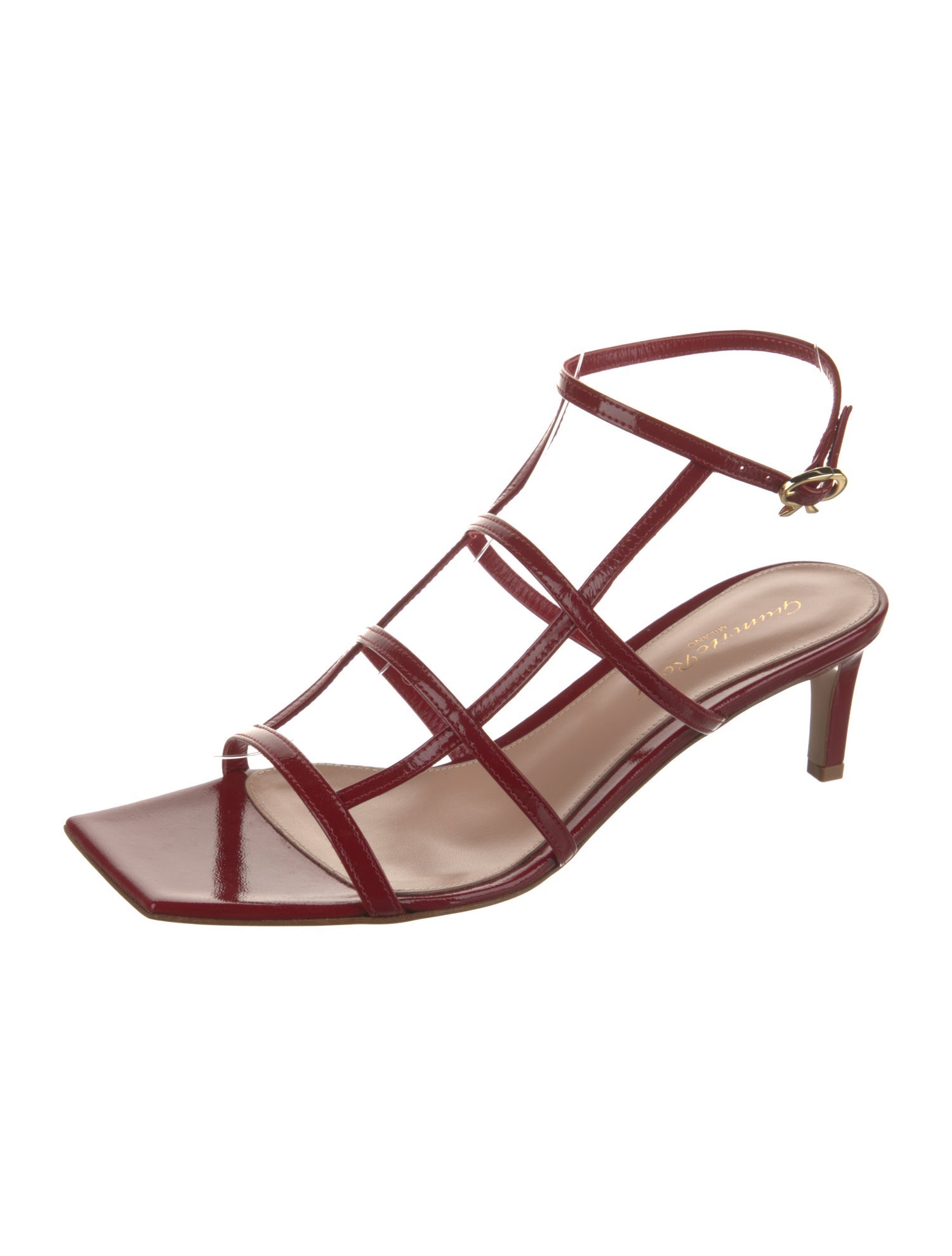 Gianvito Rossi Patent Leather T-Strap Sandals