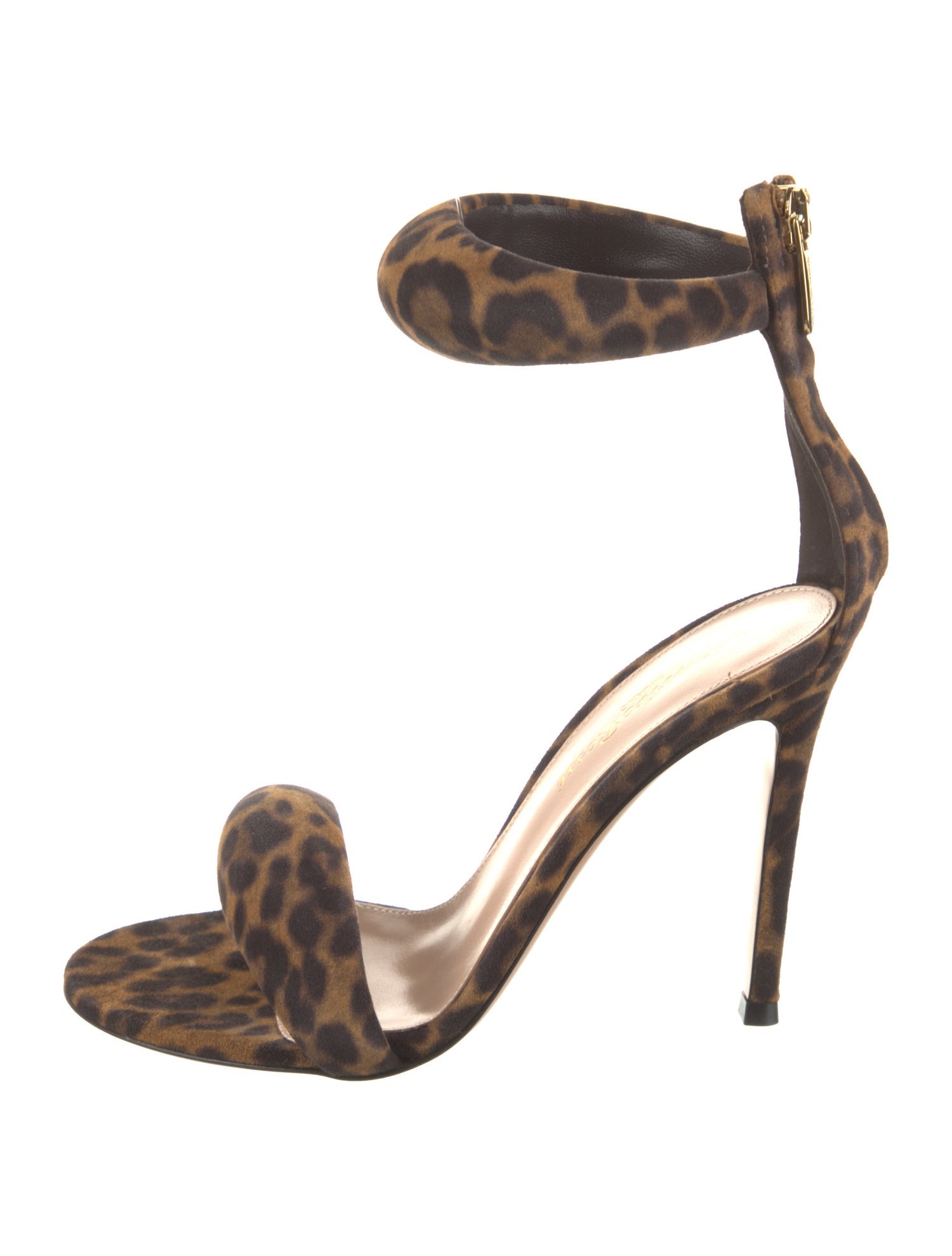 Gianvito Rossi Suede Animal Print Sandals