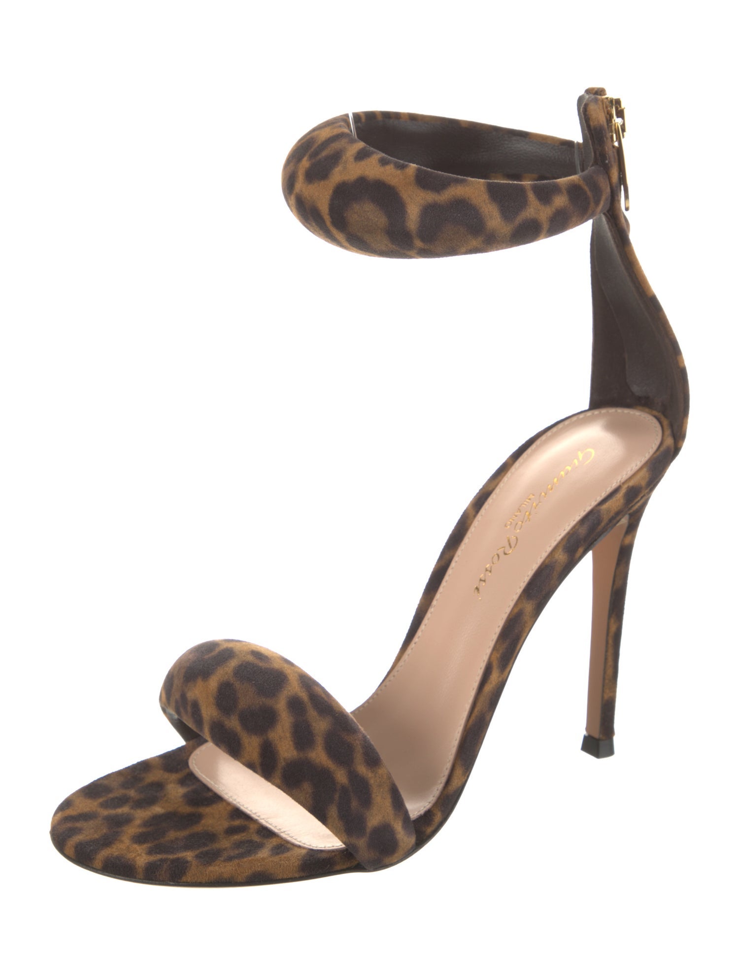 Gianvito Rossi Suede Animal Print Sandals