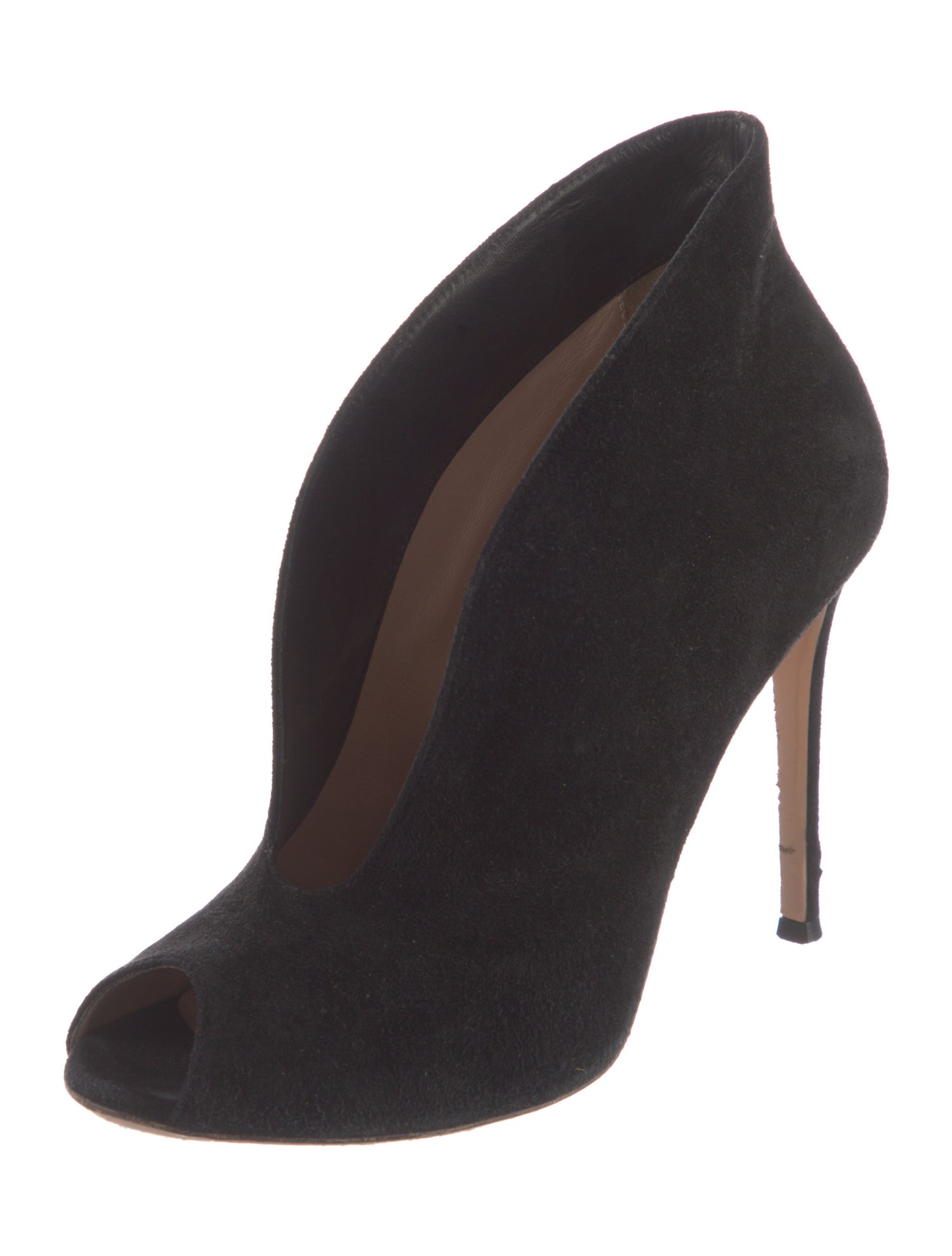 Gianvito Rossi Suede Cutout Accent Pumps