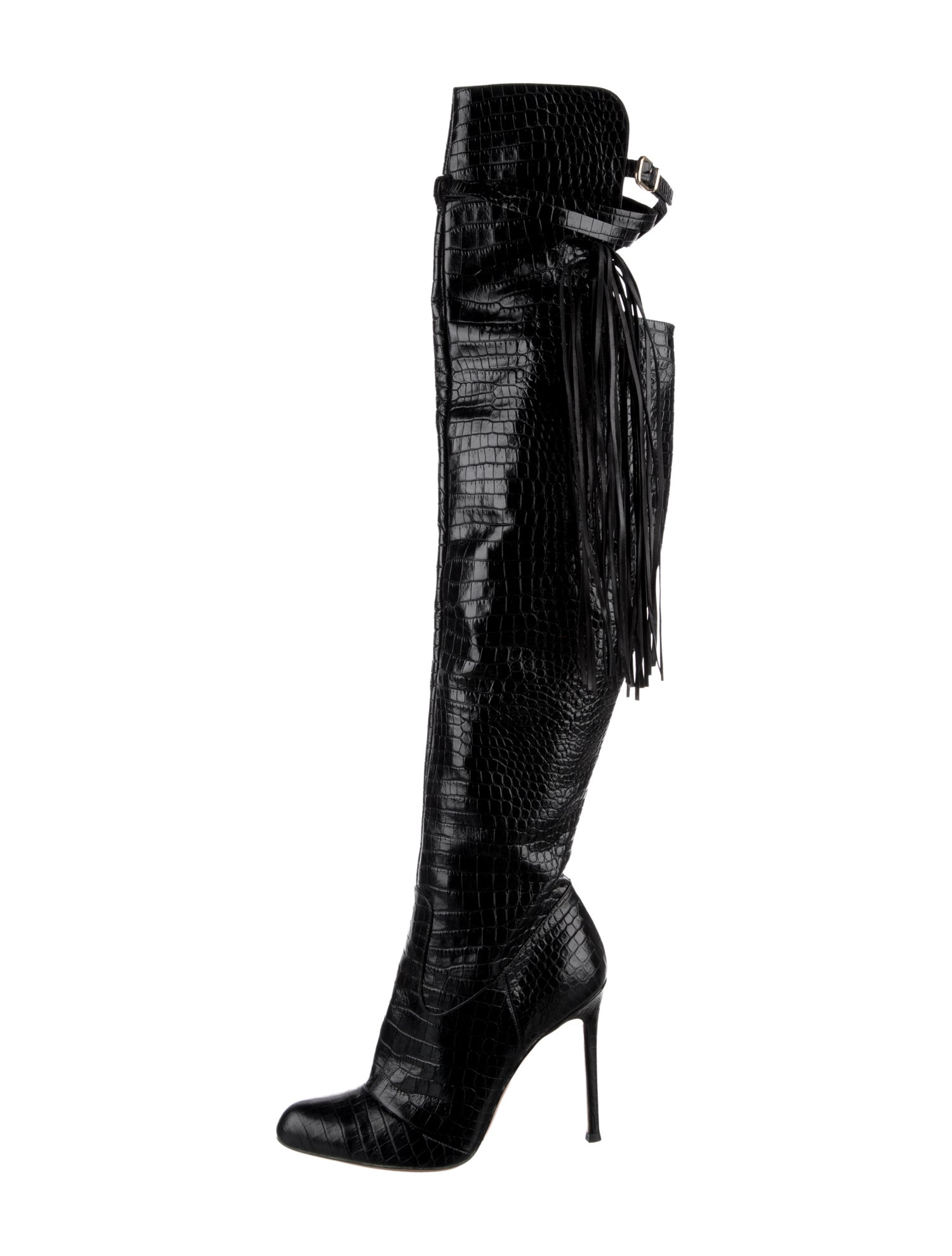 Gianvito Rossi for Altuzarra Alligator Tassel Accents Boots