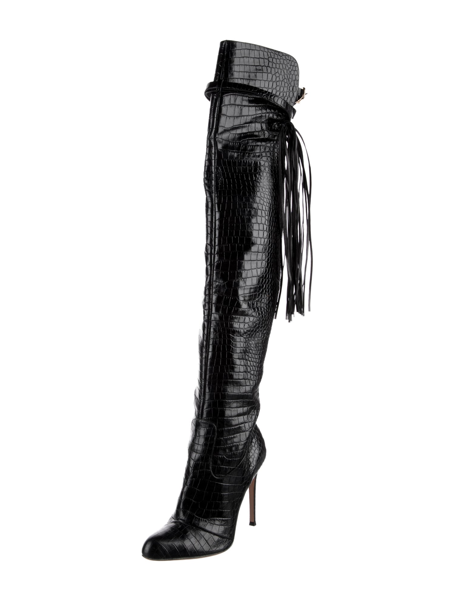 Gianvito Rossi for Altuzarra Alligator Tassel Accents Boots