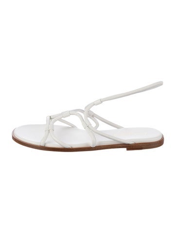 Pre-owned Gianvito Rossi Leather Slingback Sandals In White